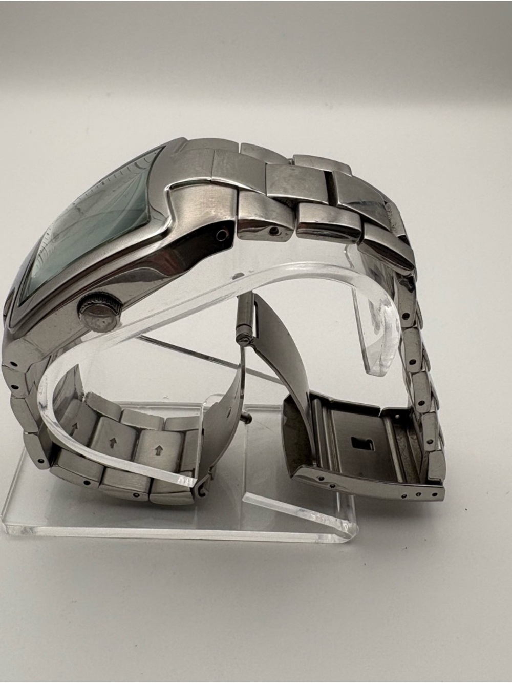 Kenneth Cole Stainless Steel Square Men's Watch Silver Dial with Day Works! - Picture 2 of 6
